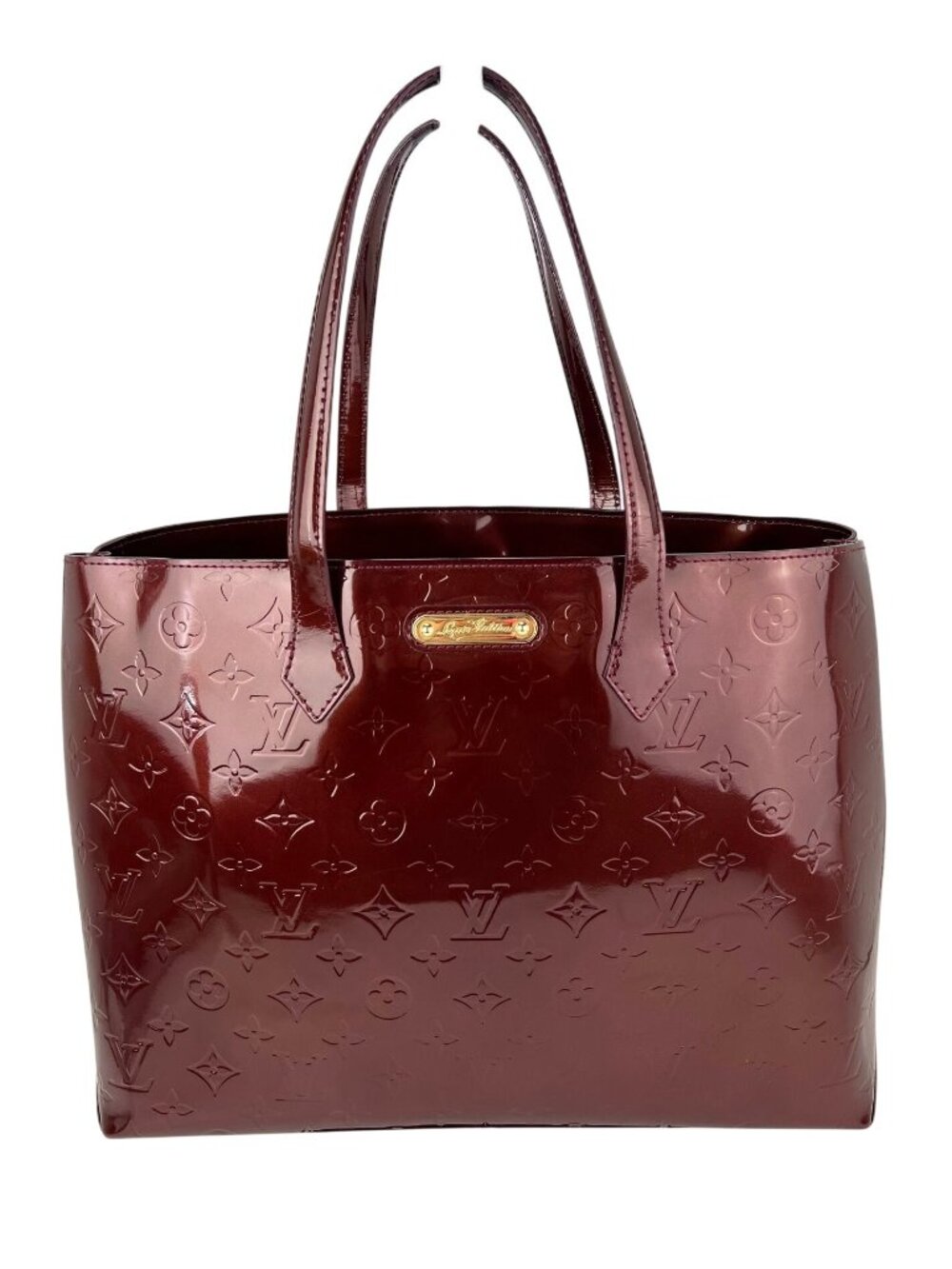 Louis Vuitton Wilshire MM Vernis Patent Leather Amarante Tote Bag